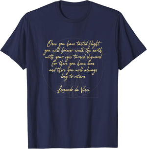 Flying quote Airline Pilot Leonardo T-Shirt - T-Shirt | Navy