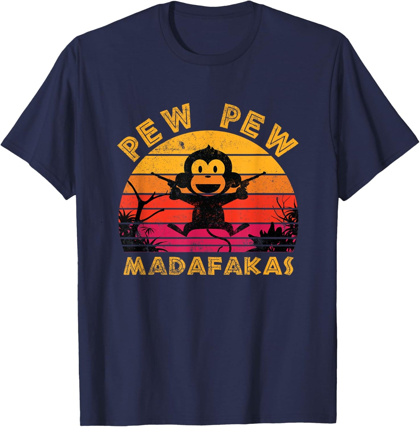 Pew Pew Madafakas Men's I Madafakas Monkeys T-Shirt - T-Shirt | Navy
