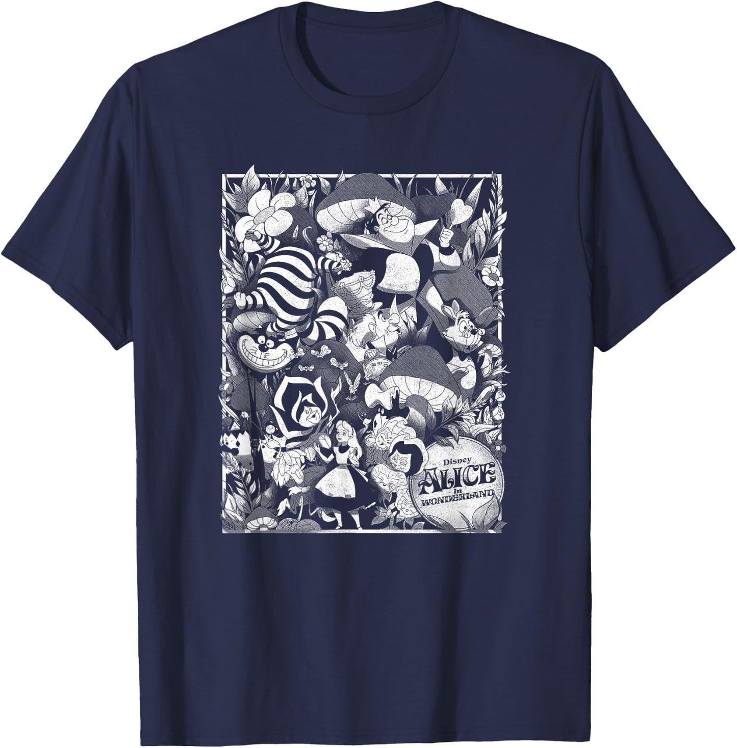 Disney Alice In Wonderland Group Collage Poster T-Shirt - T-Shirt | Navy