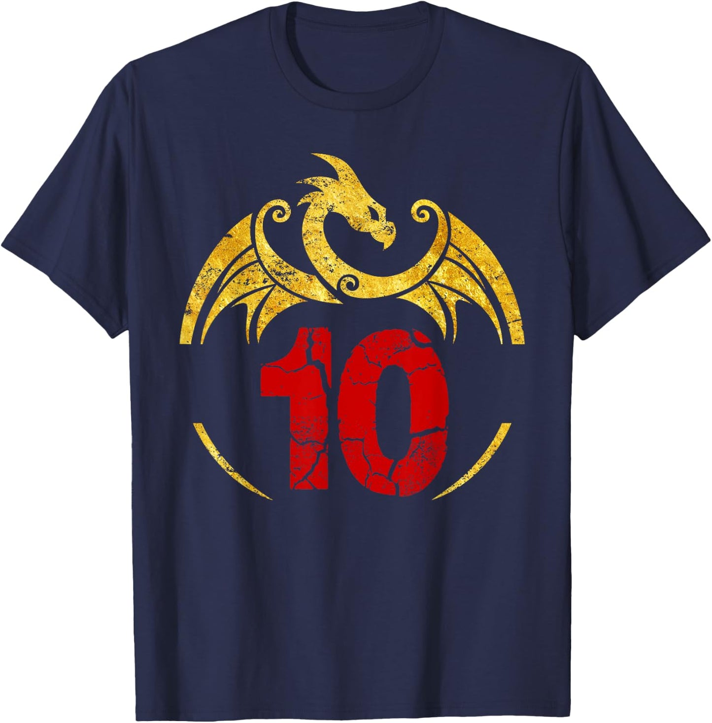 10th Birthday Gift Dragon Shirt T-Shirt - T-Shirt | Navy