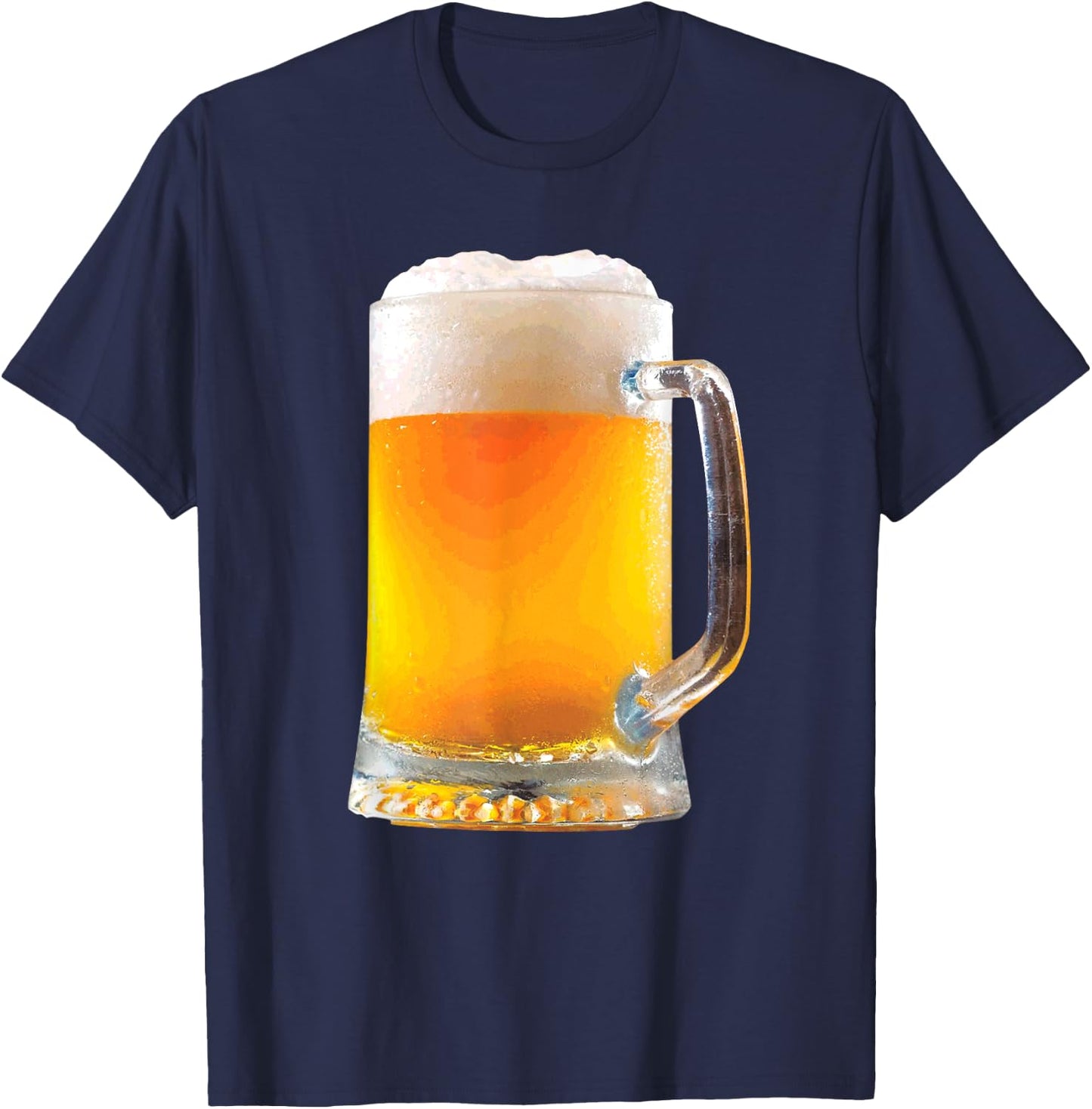Beer Drinking Lovers Picture Cold Beer Mug Men Women T-Shirt - T-Shirt | Navy