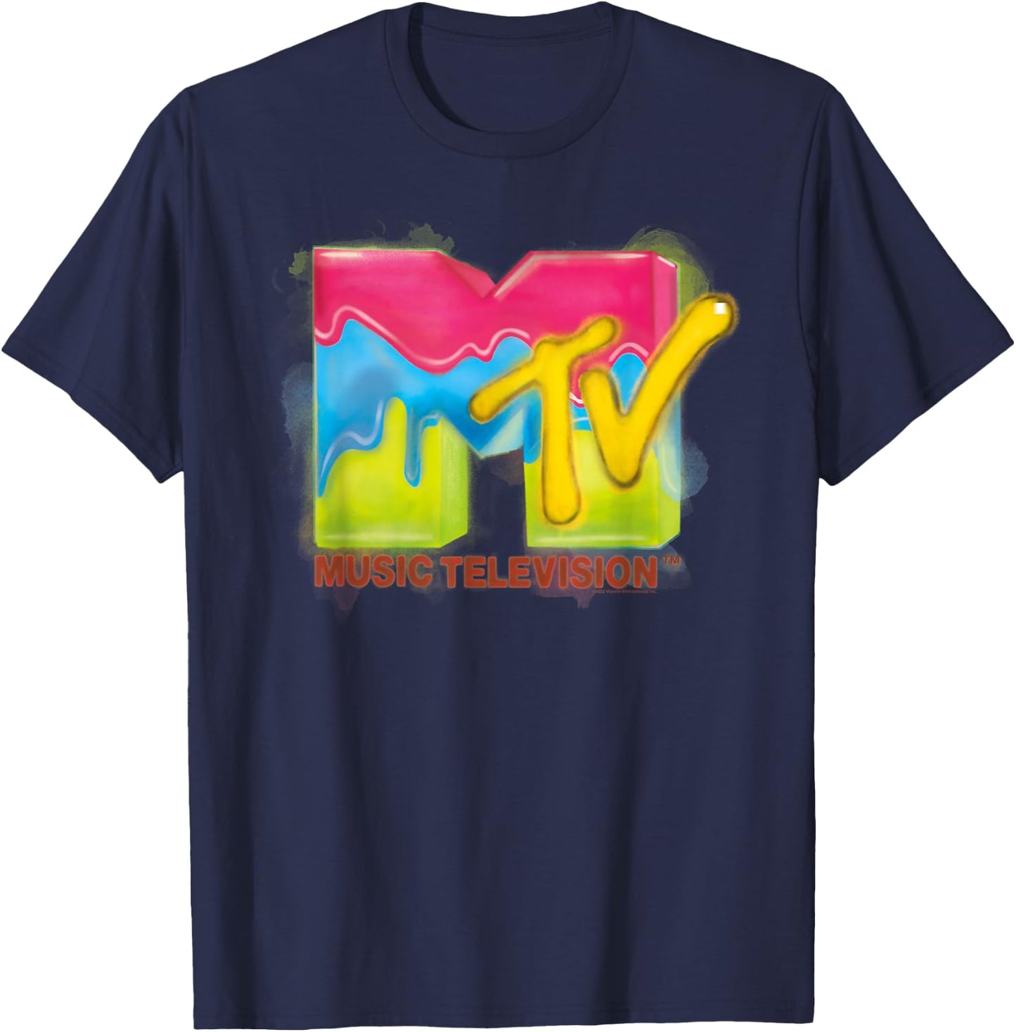 MTV Melted Ice Cream Logo T-Shirt - T-Shirt | Navy