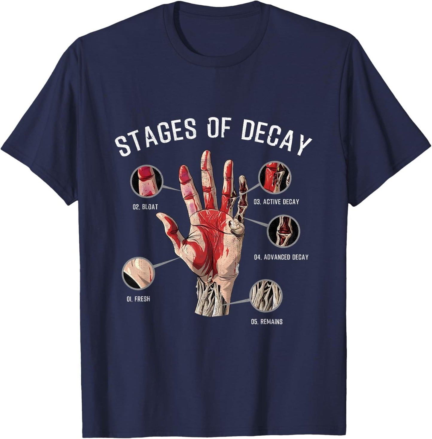 Stages Of Decay Funeral Director Funny Joke Quote Saying T-Shirt - T-Shirt | Navy