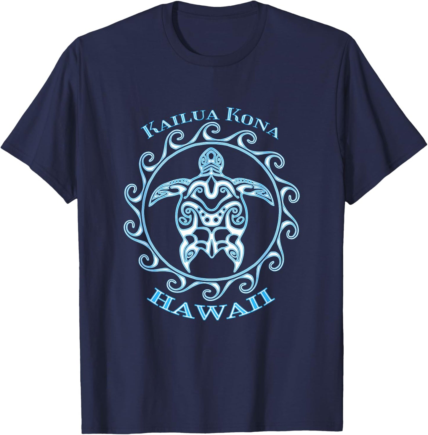 Kailua Kona Hawaii Tribal Sea Turtle Summer T-Shirt - T-Shirt | Navy