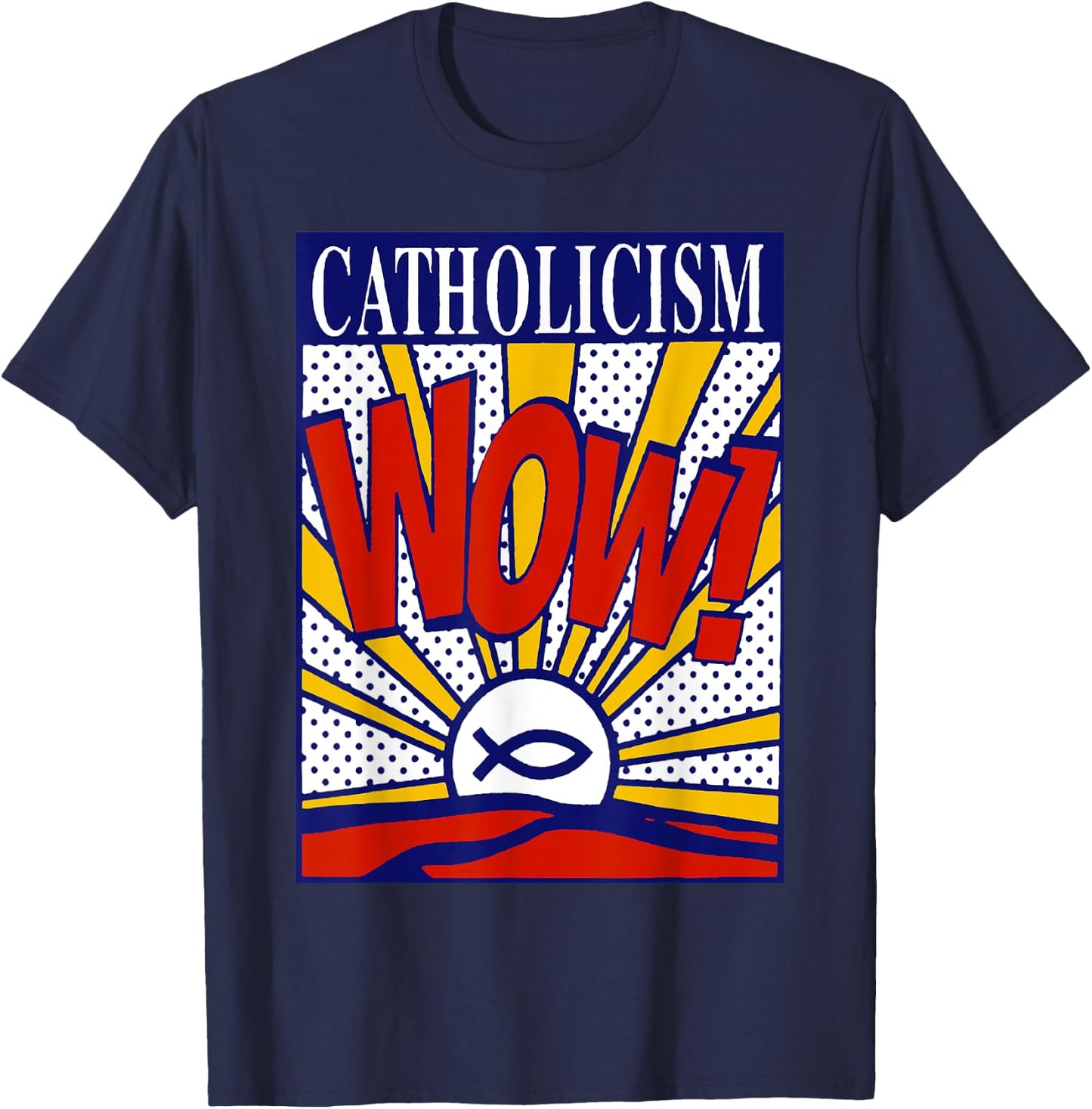 Buddy Christ | Catholicism Wow T-Shirt - T-Shirt | Navy