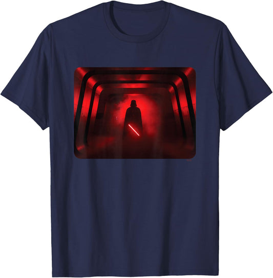 Star Wars Darth Vader Red Lightsaber Shadow T-Shirt - T-Shirt | Navy