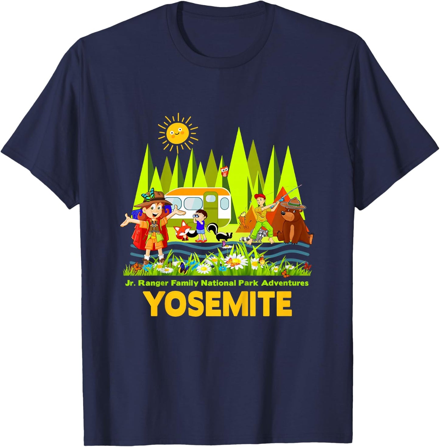 Kids Yosemite Jr Ranger Family National Park Adventure Souvenir T-Shirt - T-Shirt | Navy