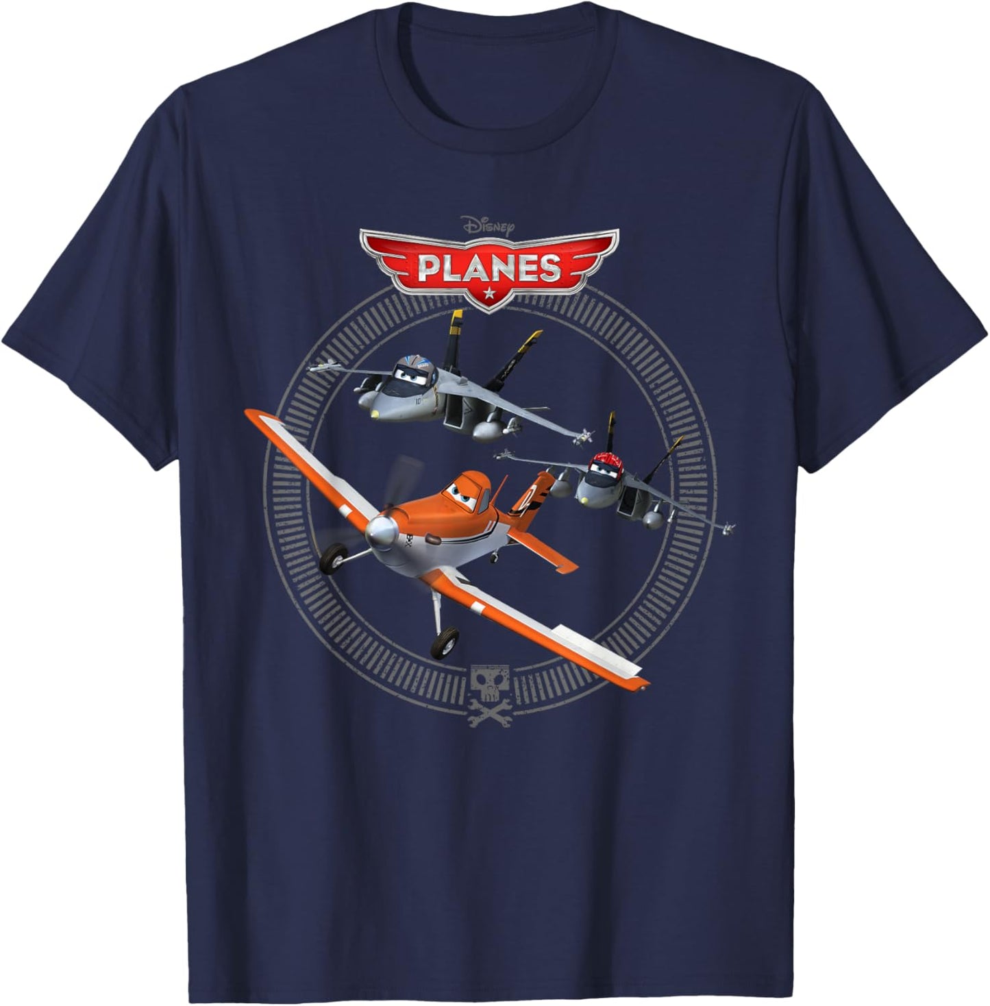 Disney Planes Dusty Crophopper with Bravo and Echo Small T-Shirt - T-Shirt | Navy