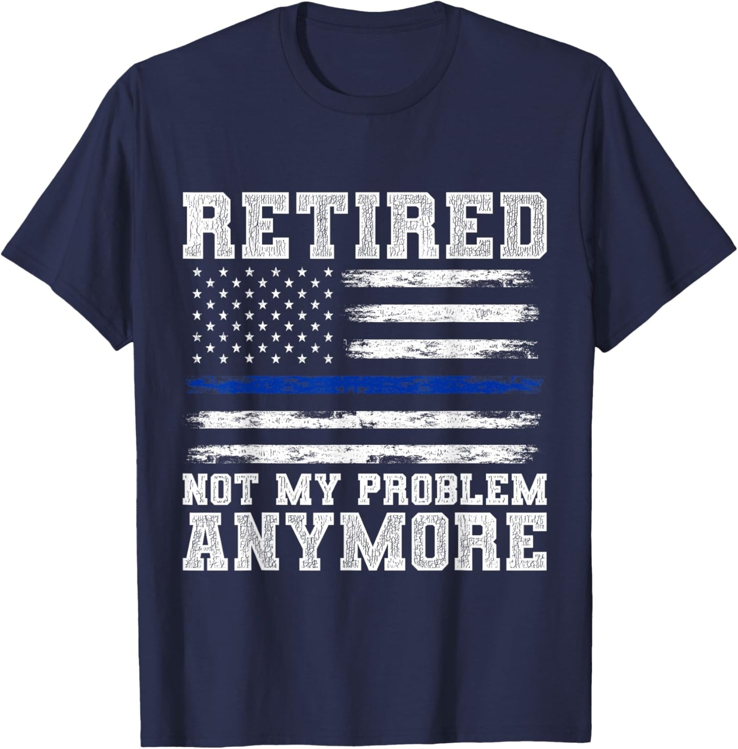 Retired Police Officer Policeman Retirement Gift Police T-Shirt - T-Shirt | Navy
