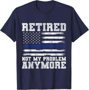 Retired Police Officer Policeman Retirement Gift Police T-Shirt - T-Shirt | Navy