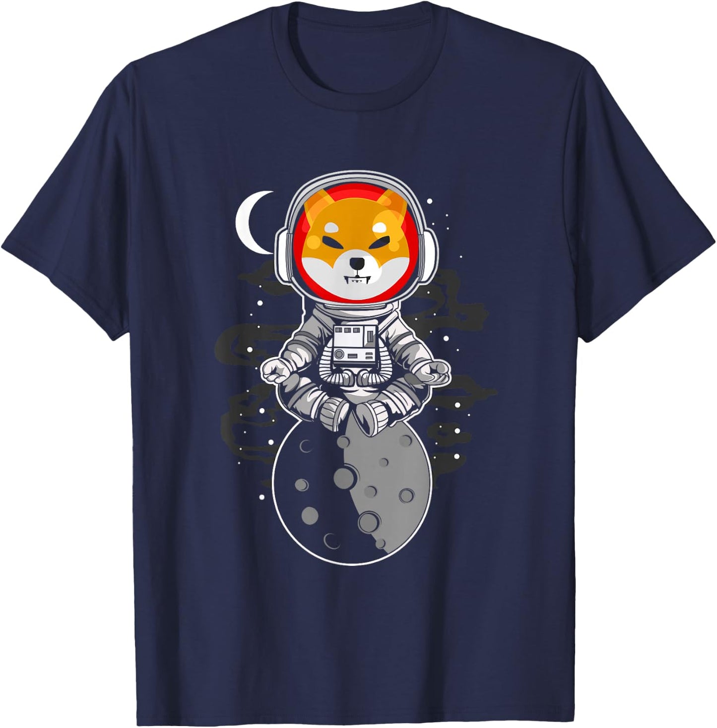 Shiba Inu Spacesuit Moon Shib Army Crypto Token Coin T-Shirt - T-Shirt | Navy