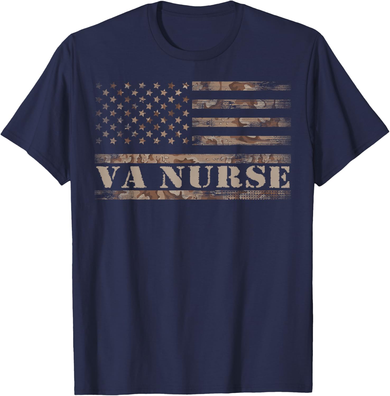 VA Nurse Real American Hero 4th of July US Patriotic Vintage T-Shirt - T-Shirt | Navy
