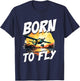 Airplane Aircraft Pilot - Born To Fly T-Shirt - T-Shirt | Navy