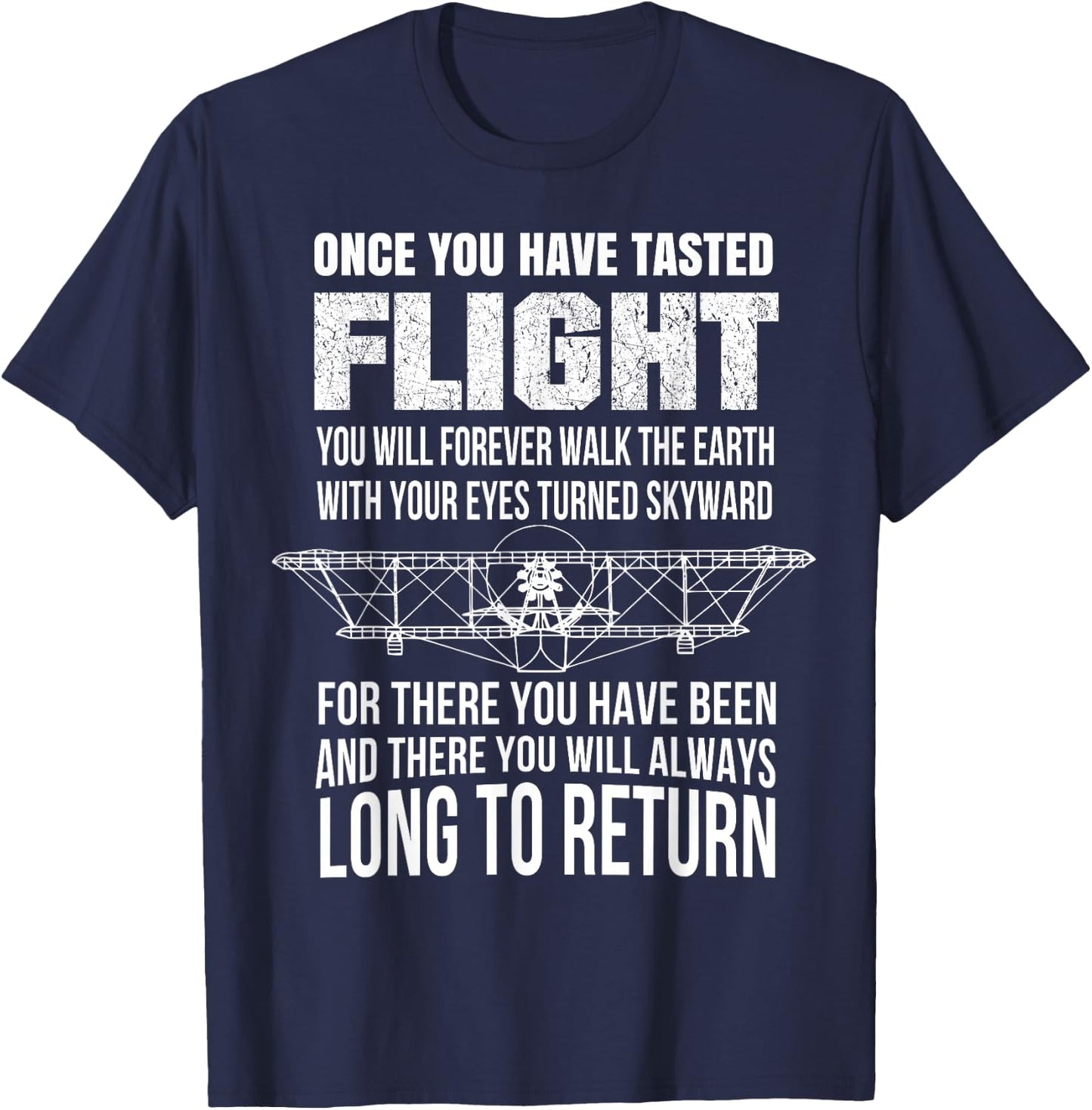 Once You Have Tasted Flight Da Vinci Aviation Quote T-Shirt - T-Shirt | Navy