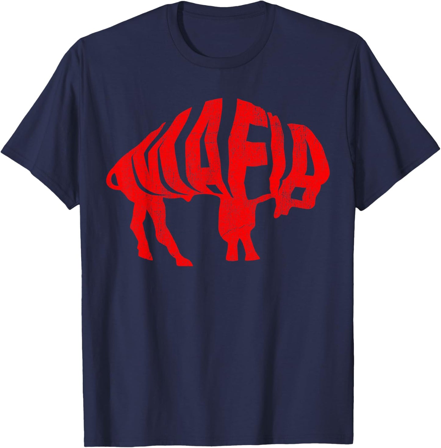 WNY Pride - Faded Red Buffalo T-Shirt - T-Shirt | Navy