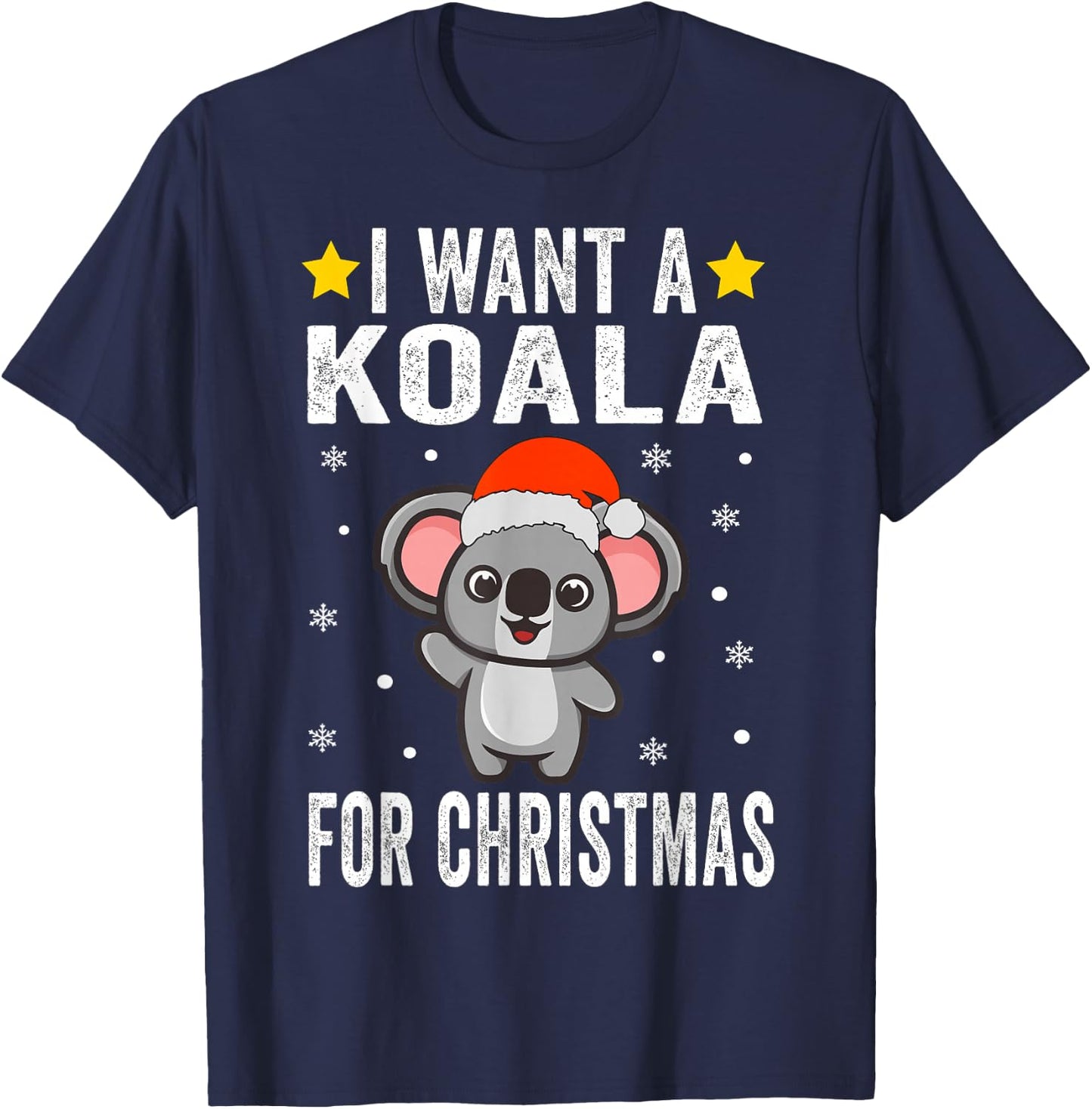 I Want A Koala For Christmas Koala Shirt Boys Girls Pajamas T-Shirt - T-Shirt | Navy