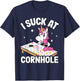I Suck At Cornhole Loser Funny Sarcastic Joke Pink Unicorn T-Shirt - T-Shirt | Navy