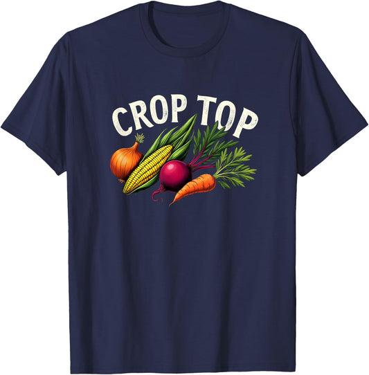 Farming Vegetable Crop Top T-Shirt - T-Shirt | Navy