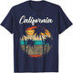 Retro Palm Trees California Small T-Shirt - T-Shirt | Navy
