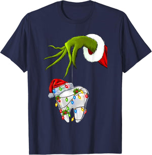 Tooth Dentist Dental Assistant Teeth Christmas Xmas Holiday T-Shirt - T-Shirt | Navy