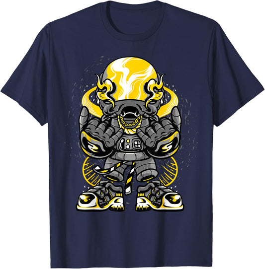 Urban Graffiti Style Astronaut Cool Hip Hop Theme Design T-Shirt - T-Shirt | Navy