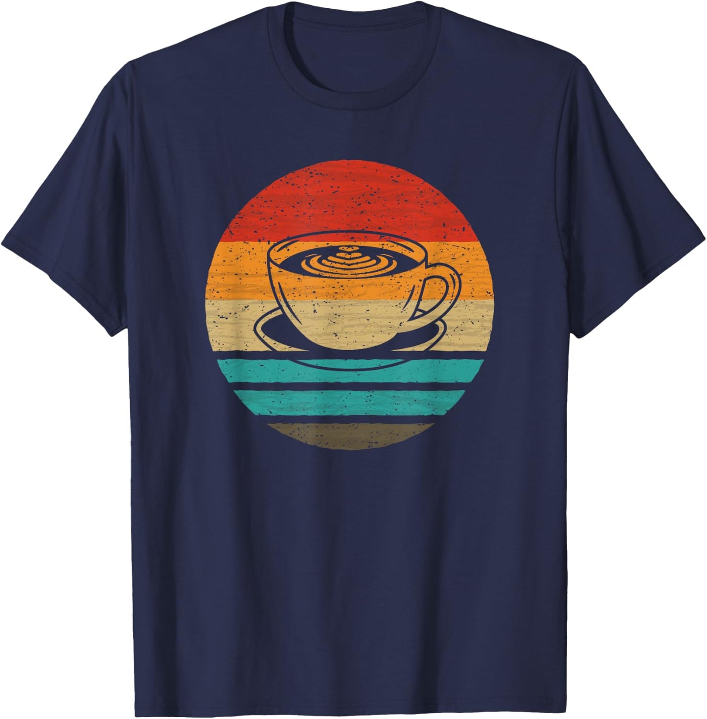 Coffee Retro Style Vintage T-Shirt - T-Shirt | Navy