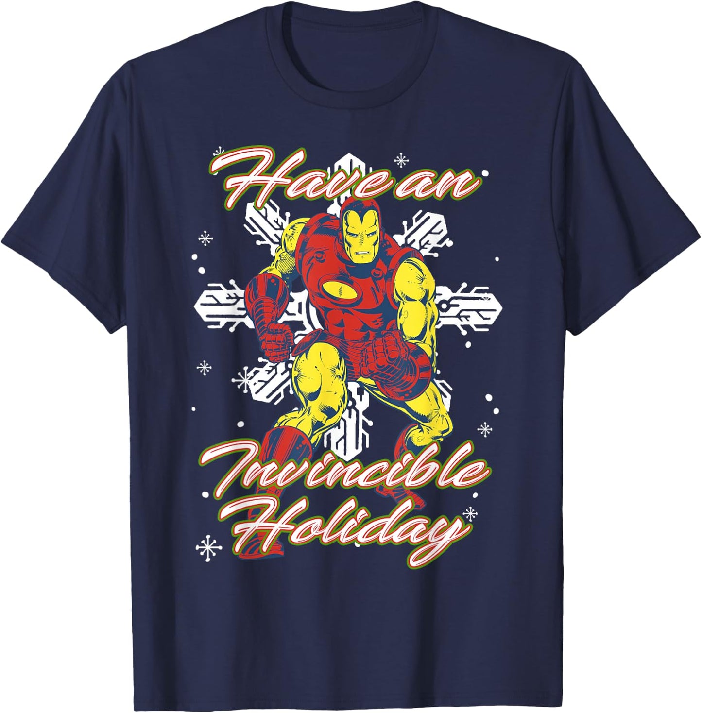 Marvel Iron Man Have An Invincible Holiday Christmas T-Shirt - T-Shirt | Navy