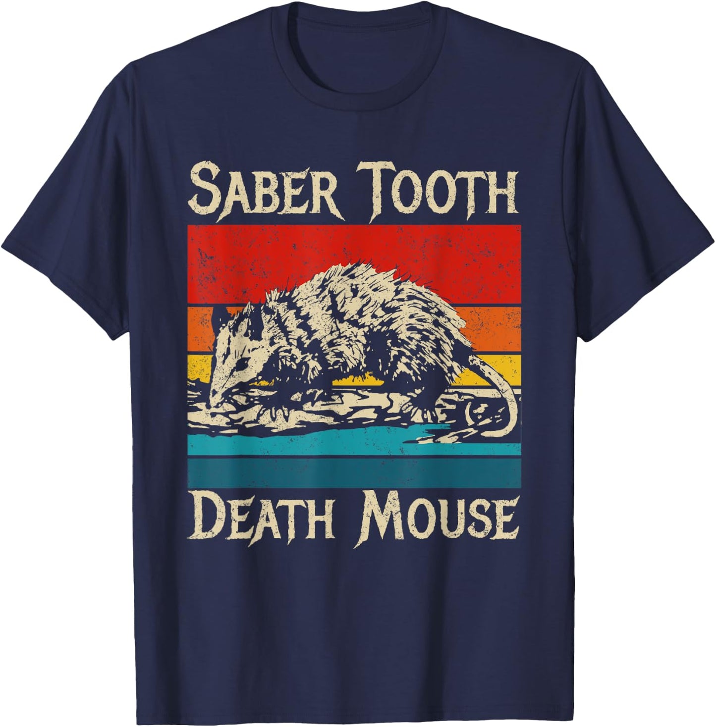 Funny Saber Tooth Death Mouse Wrong Animal Name Stupid Joke T-Shirt - T-Shirt | Navy