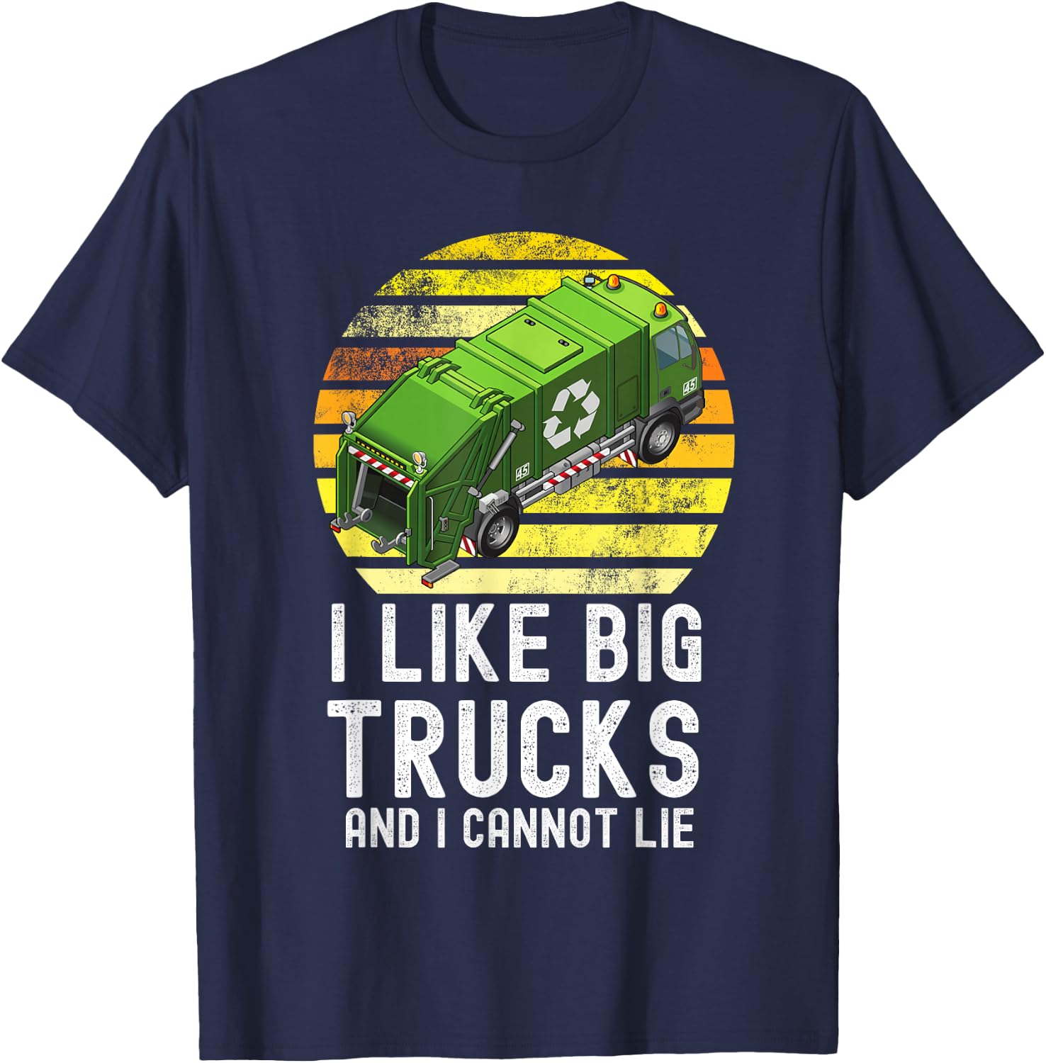 I Like Big Trucks and I Cannot Lie Trash Truck Kids Toddler T-Shirt - T-Shirt | Navy