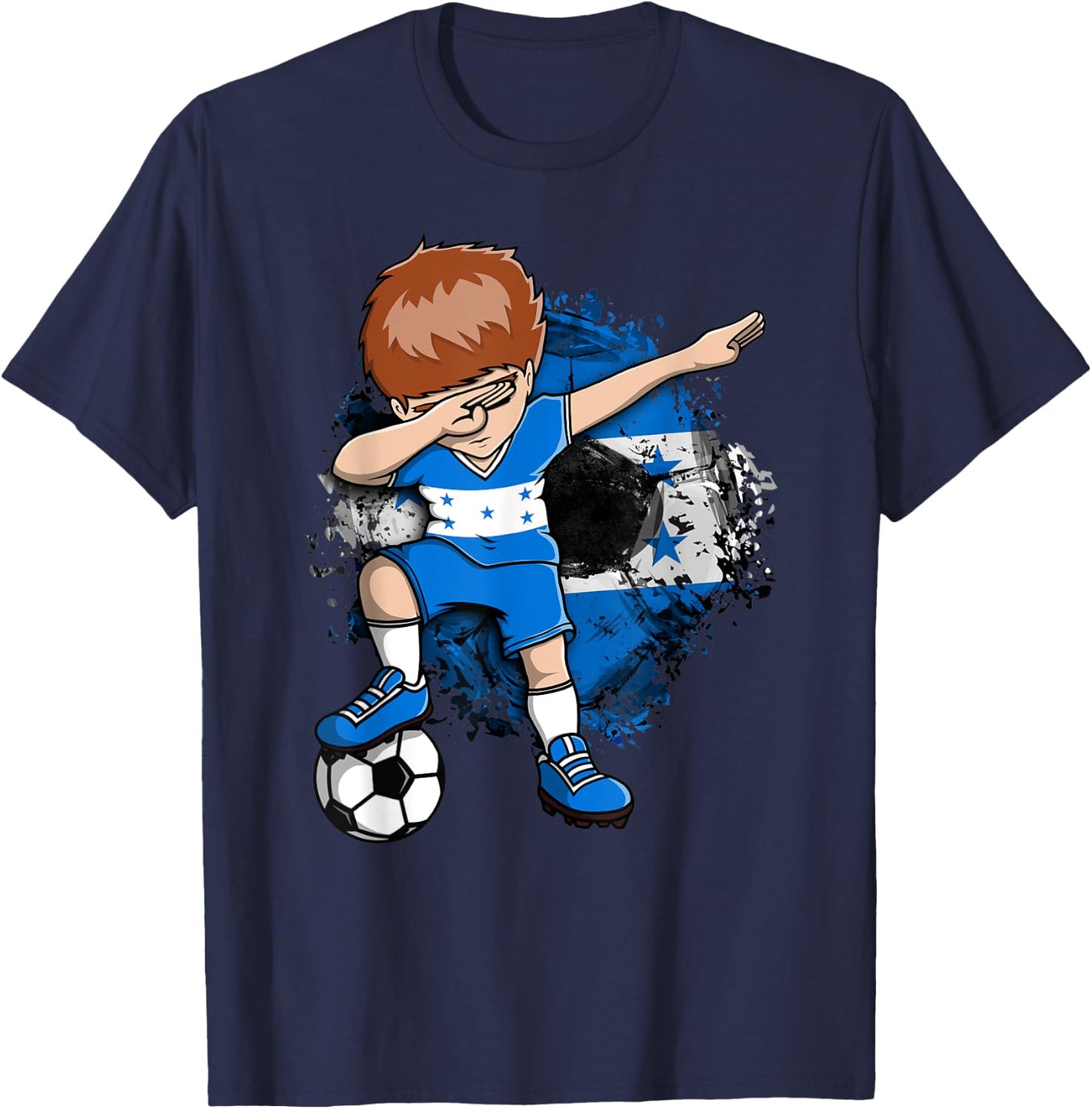 Dabbing Soccer Boy - Honduras Jersey Honduran Football Fans T-Shirt - T-Shirt | Navy