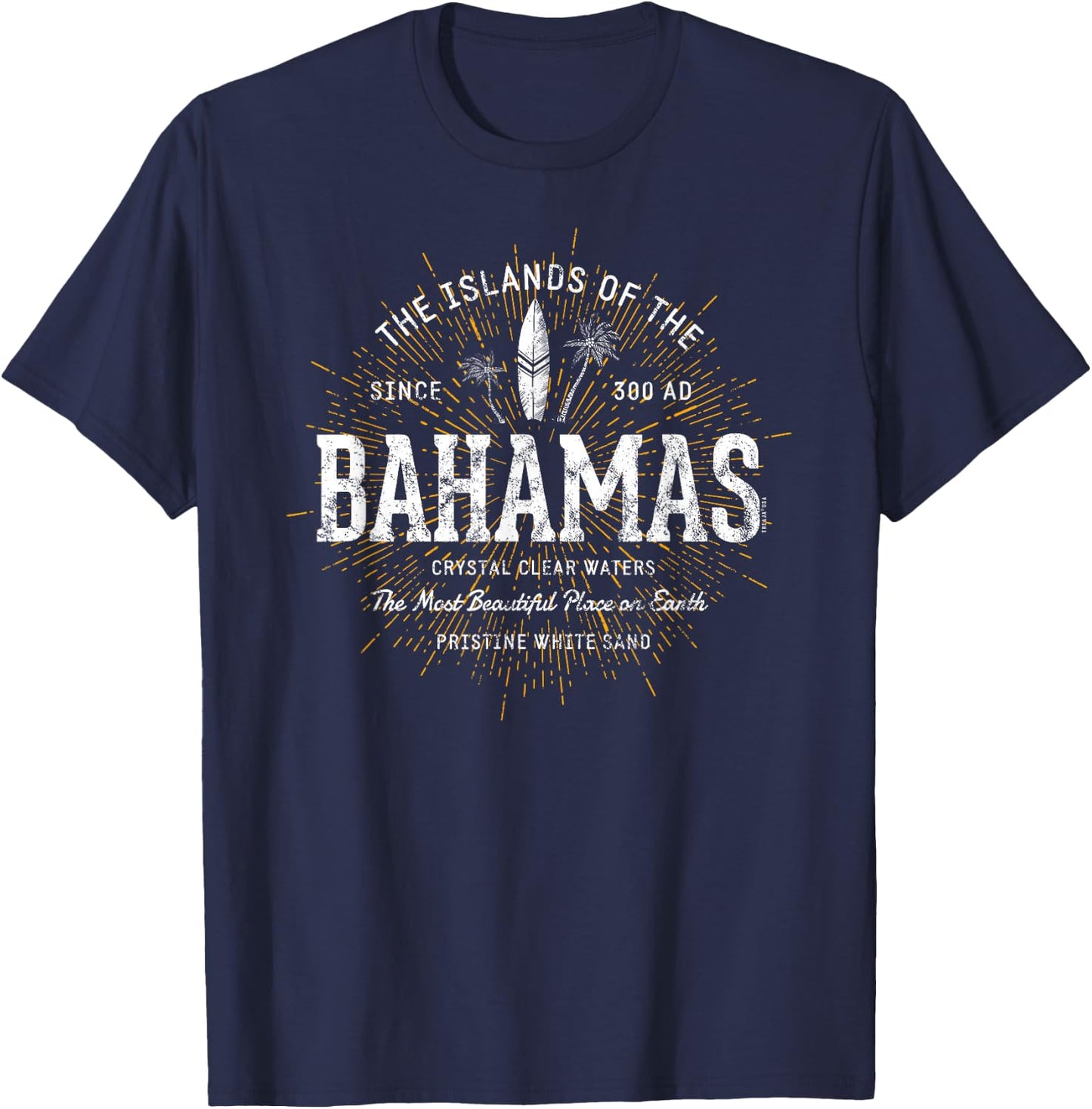 The Bahamas Vintage Style Retro Bahamas T-Shirt - T-Shirt | Navy