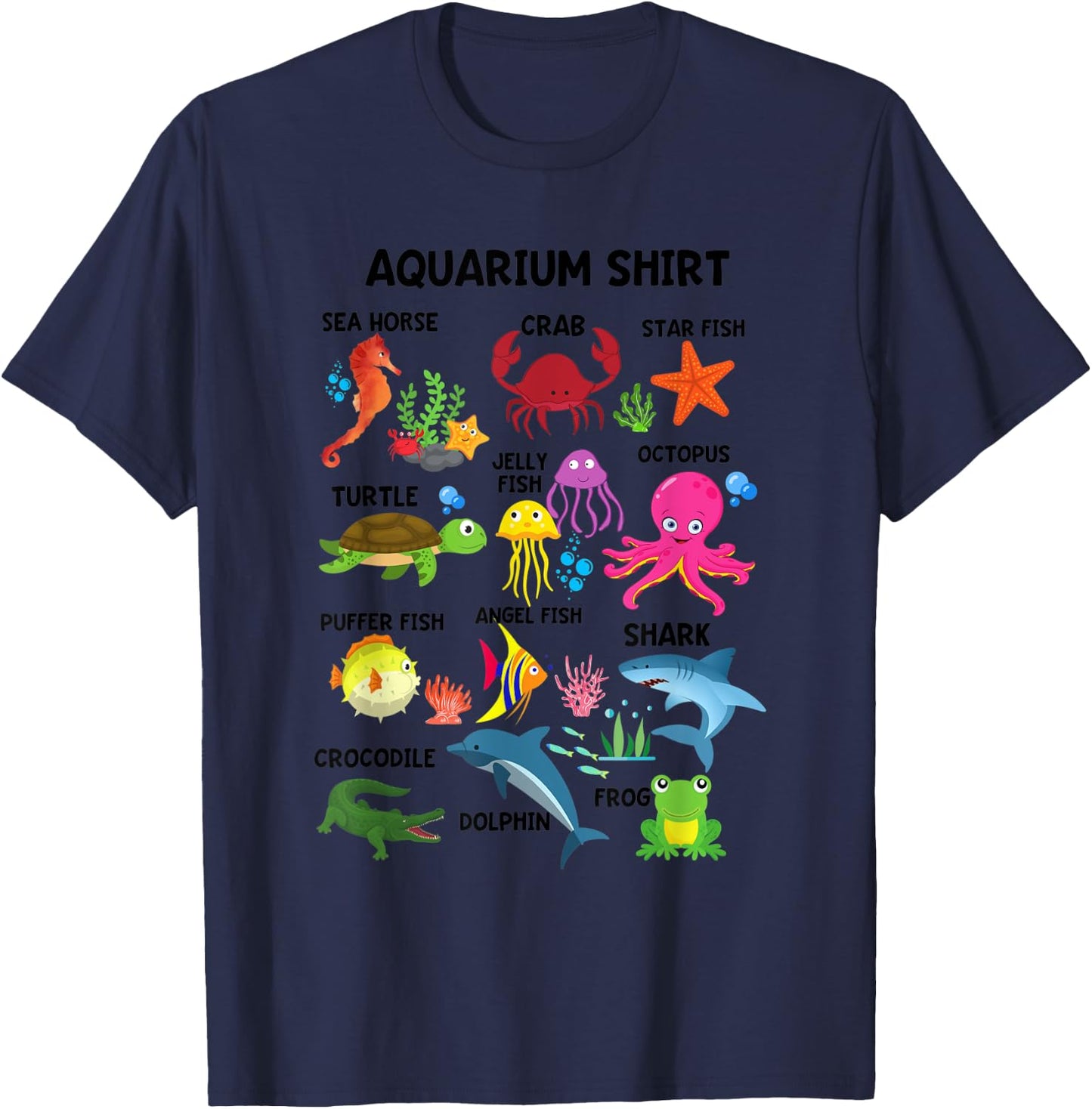 Aquarium Shirt Sea Life Animals A Day At The Aquarium Party T-Shirt - T-Shirt | Navy