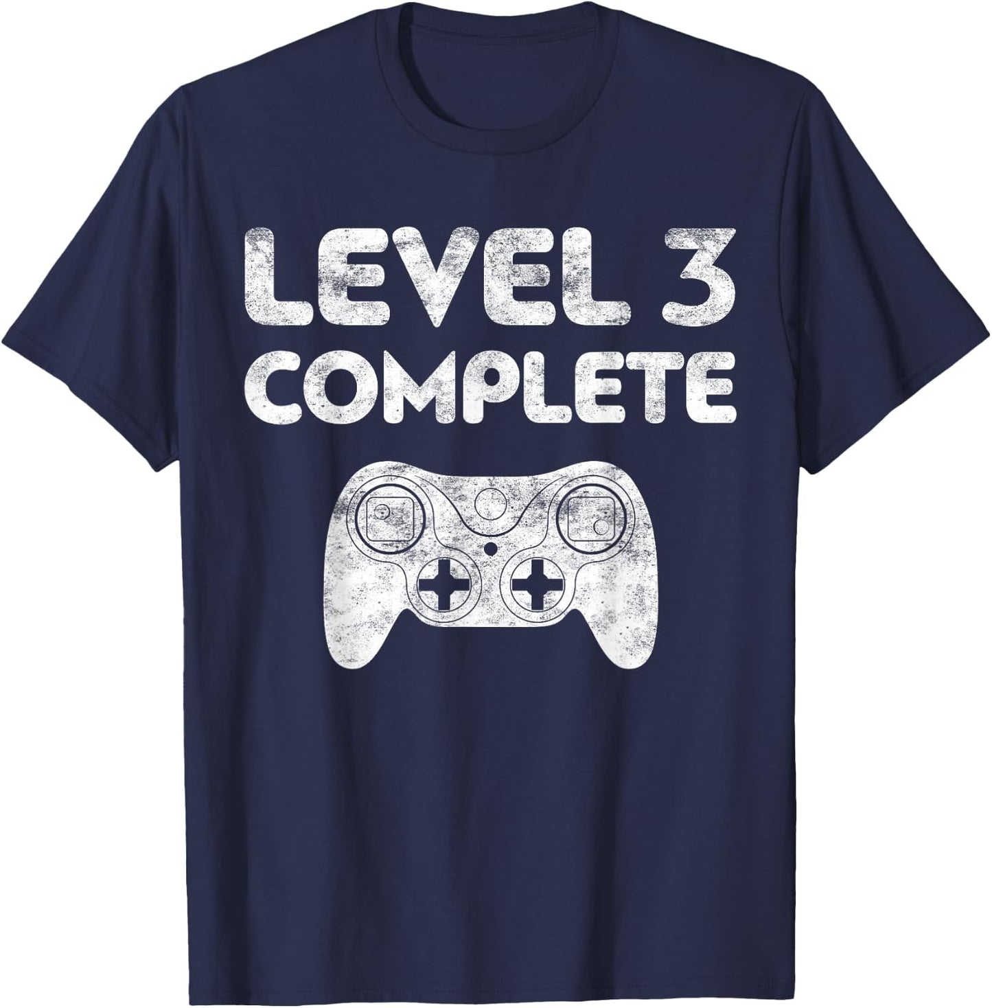 Level 3 Complete 3rd Wedding Anniversary Shirt T-Shirt - T-Shirt | Navy