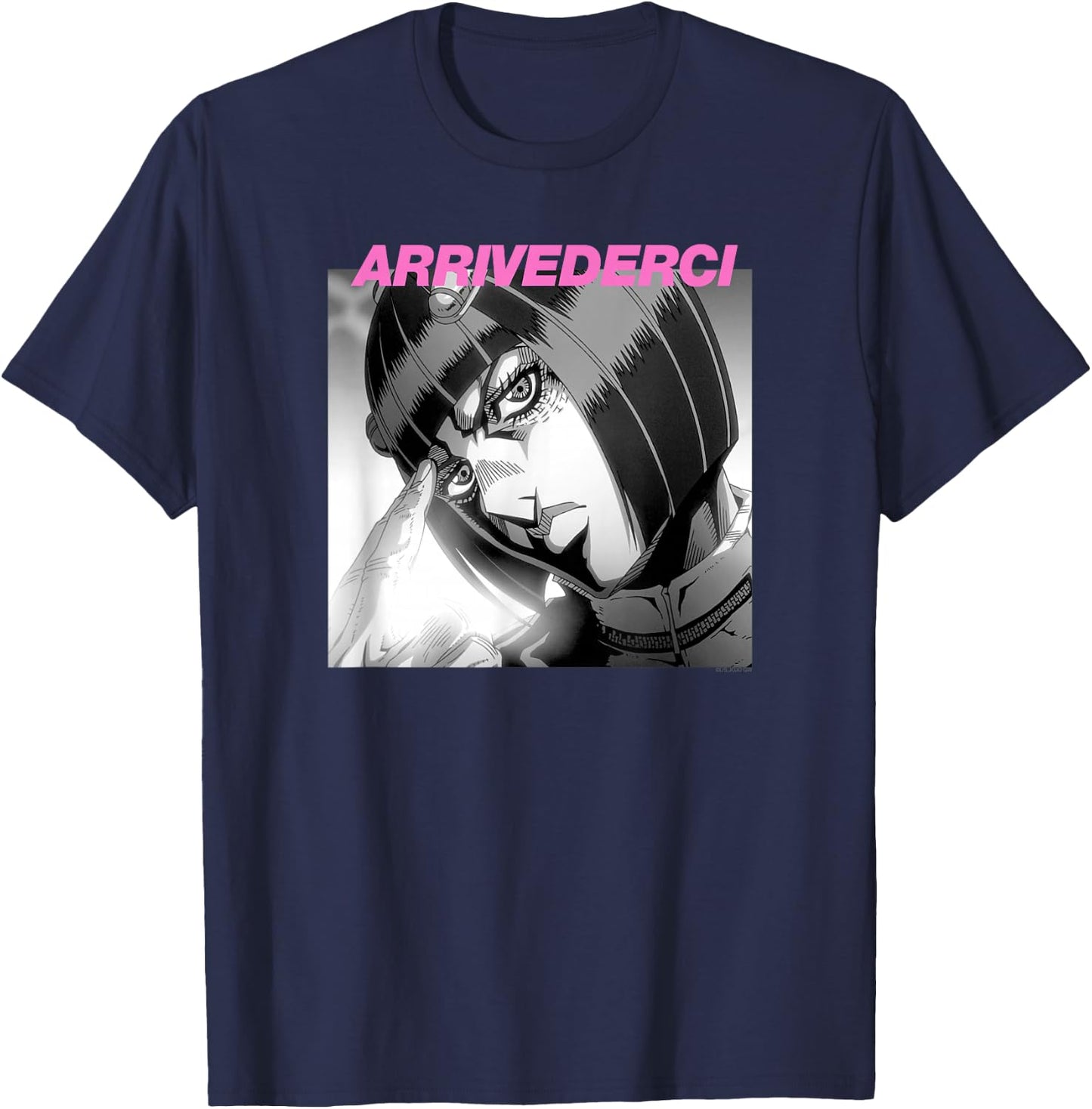 JoJo's Bizarre Adventure Part 5 Bruno Bucciarati Arrivederci T-Shirt - T-Shirt | Navy