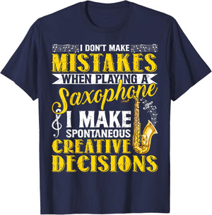 Funny Tenor Saxophone Gift Men Women Boys Girls Sax Players T-Shirt - T-Shirt | Navy