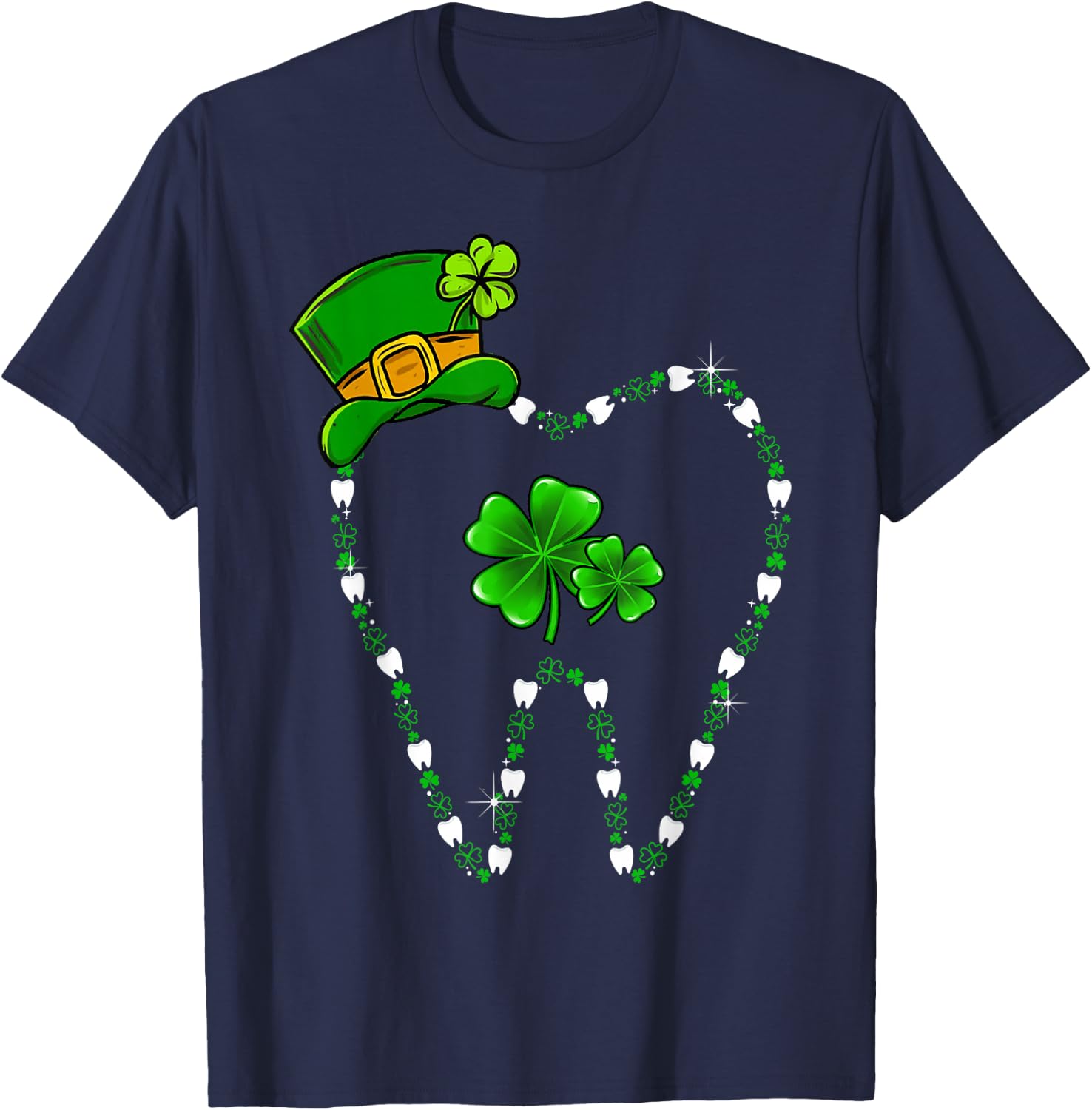 Irish Shamrock Tooth Dental Assistant St Patrick's Day T-Shirt - T-Shirt | Navy