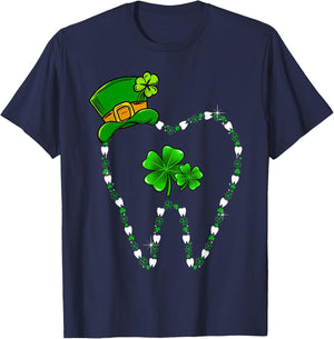 Irish Shamrock Tooth Dental Assistant St Patrick's Day T-Shirt - T-Shirt | Navy
