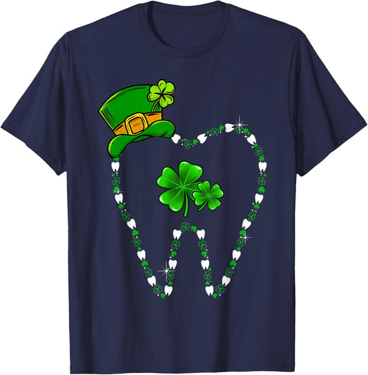 Irish Shamrock Tooth Dental Assistant St Patrick's Day T-Shirt - T-Shirt | Navy