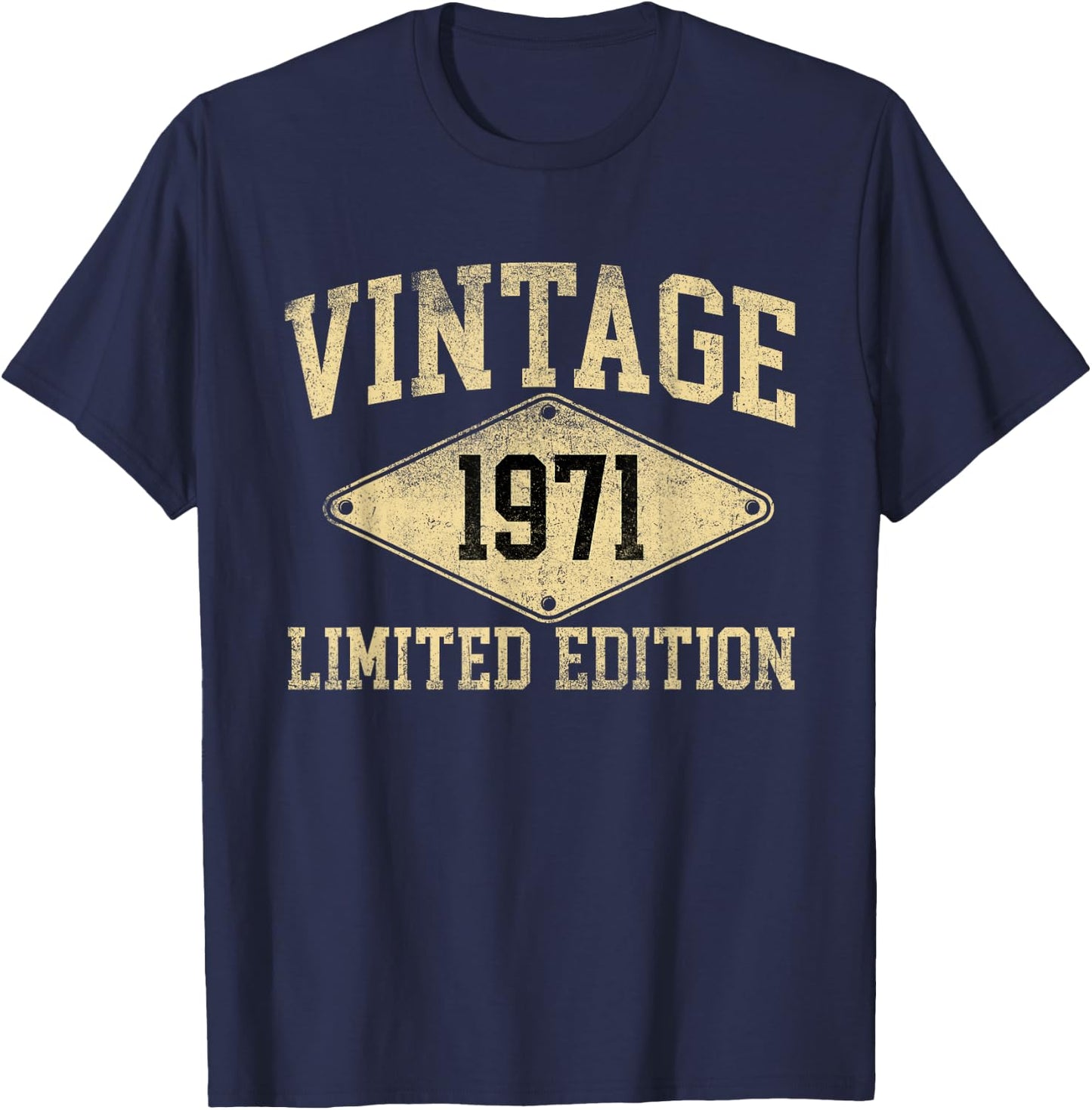 Vintage 1971 Limited Edition Year Of Birth Birthday T-Shirt - T-Shirt | Navy