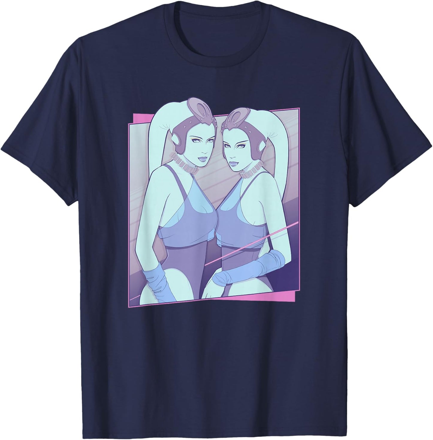 Star Wars Anna Gella And Tann Gella Twi'lek Twins Poster T-Shirt - T-Shirt | Navy