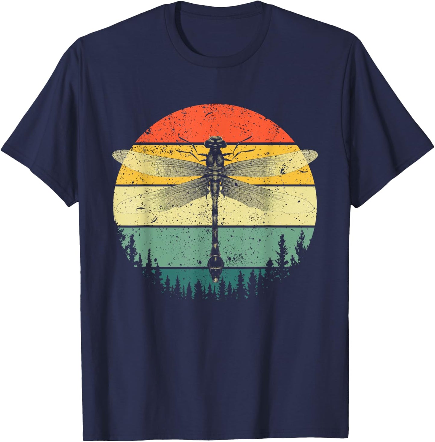 Cool Dragonfly Art Men Women Retro Nature Insect Entomology T-Shirt - T-Shirt | Navy
