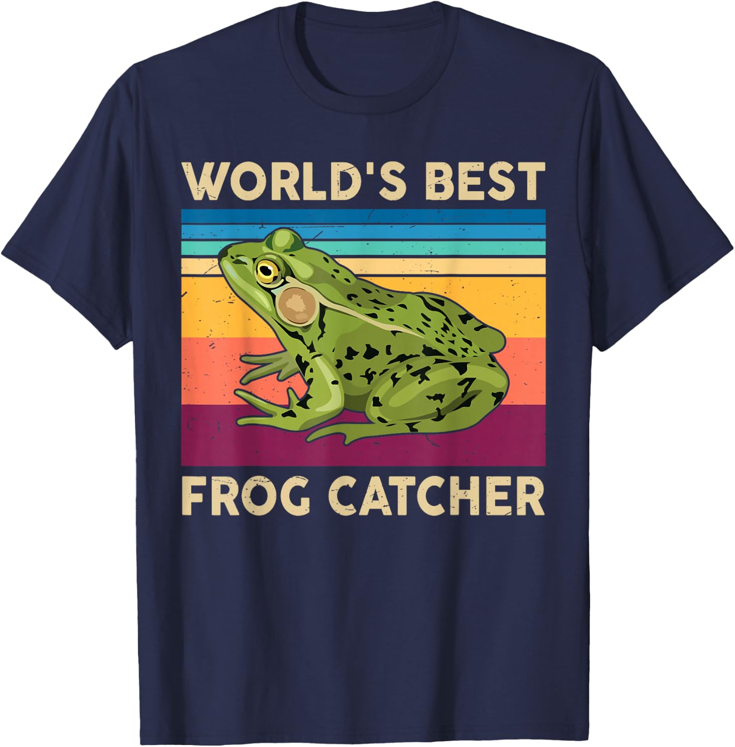 Frog-Shirt Kids Worlds Best Frog-Catcher Boy Toddler Funny T-Shirt - T-Shirt | Navy