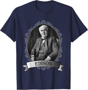 Thomas Edison Portrait Shirt T-Shirt - T-Shirt | Navy