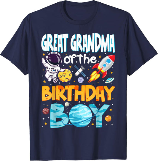 Great Grandma of The Birthday Boy Astronaut Space Planets T-Shirt - T-Shirt | Navy