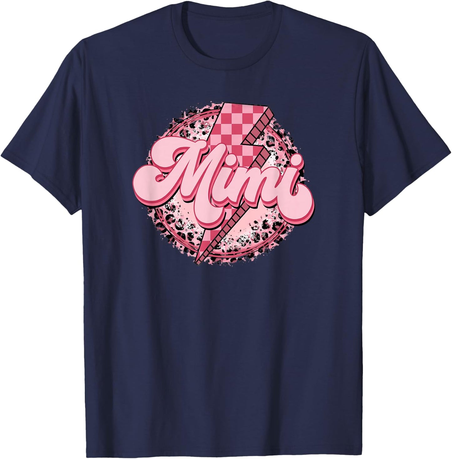 Retro Groovy Mimi Leopard Grandma Mother's Day Women T-Shirt - T-Shirt | Navy