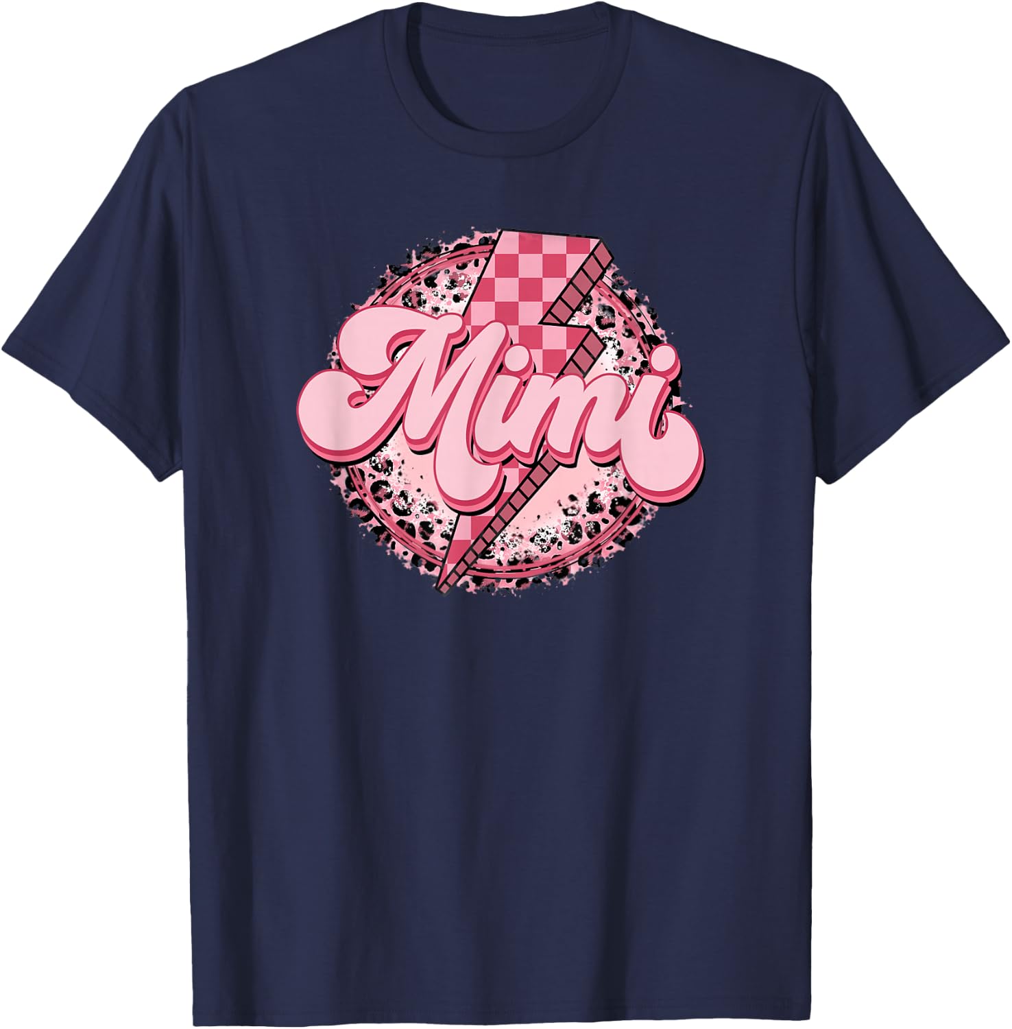 Retro Groovy Mimi Leopard Grandma Mother's Day Women T-Shirt - T-Shirt | Navy