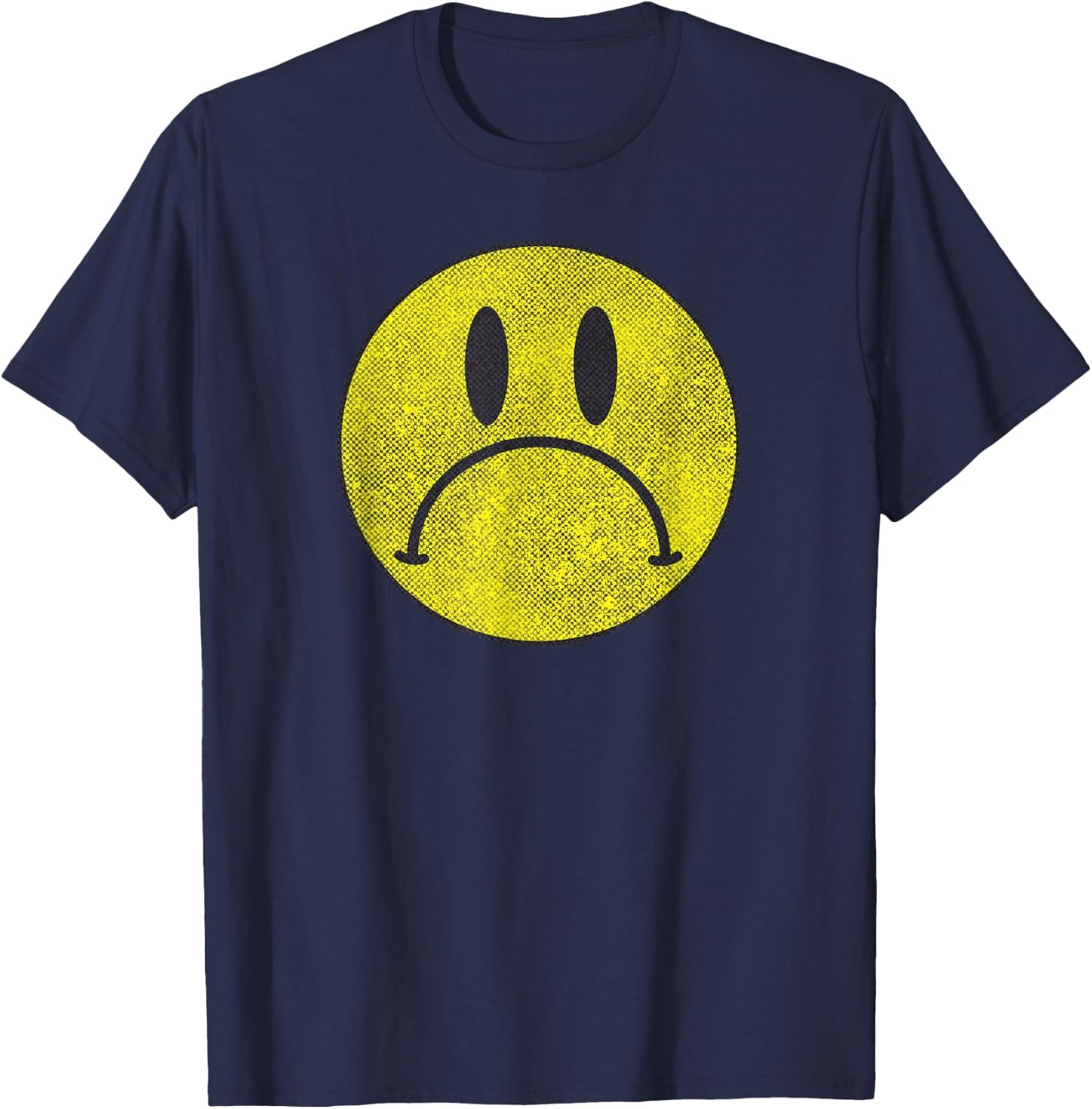 Frowny shape, grumpy, sad face T-Shirt - T-Shirt | Navy