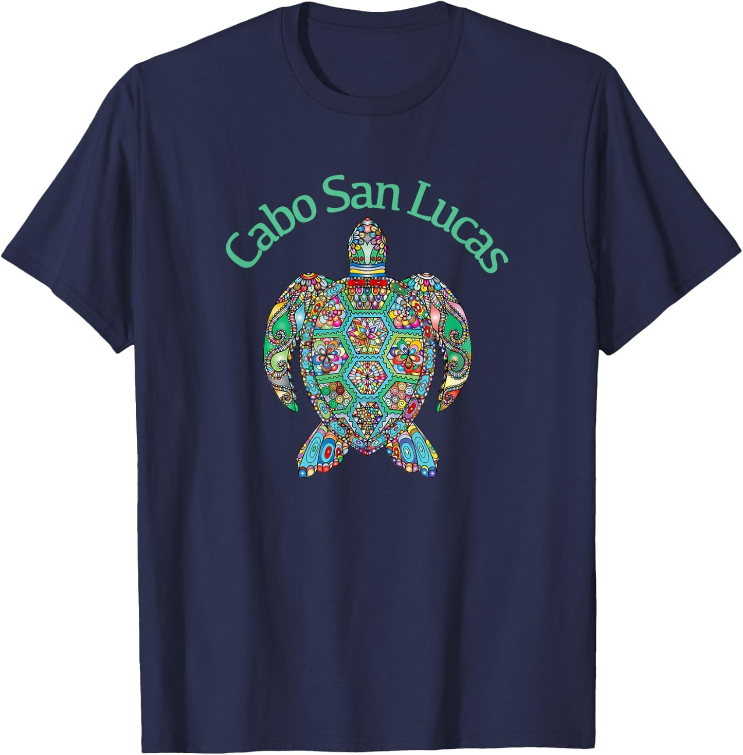 Cabo San Lucas Tribal Turtle T-Shirt - T-Shirt | Navy