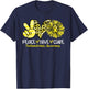Peace Love Cure Sunflower Leopard Endometriosis Awareness T-Shirt - T-Shirt | Navy