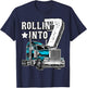 Rollin into 7 Big Rig Semi-Trailer Truck 7th Birthday Gift T-Shirt - T-Shirt | Navy